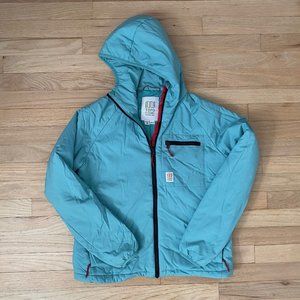 Women's Topo Designs Mountain Puffer Hoodie Jacket Size Medium